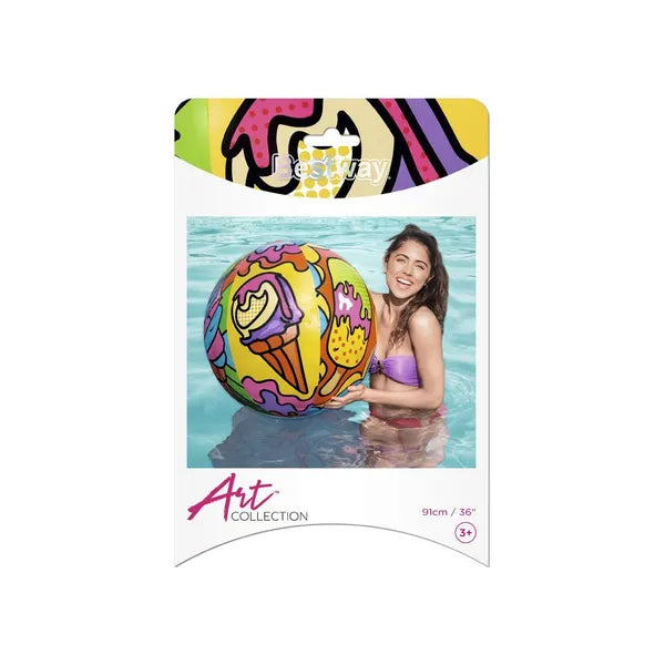 Bestway színes felfújható strandlabda, 91 cm, vinyl