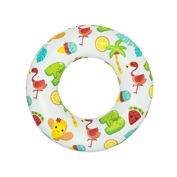 Felfújható úszógumi gyümölcs mintával, 61 cm, PVC, 3–6 év
