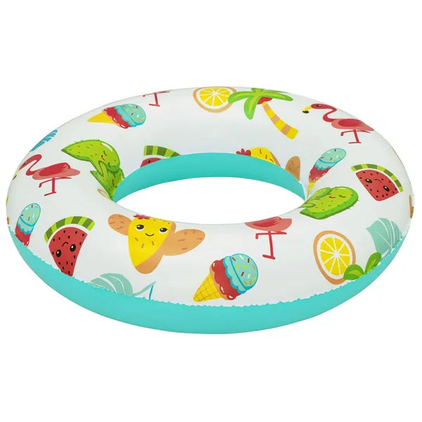 Felfújható úszógumi gyümölcs mintával, 61 cm, PVC, 3–6 év