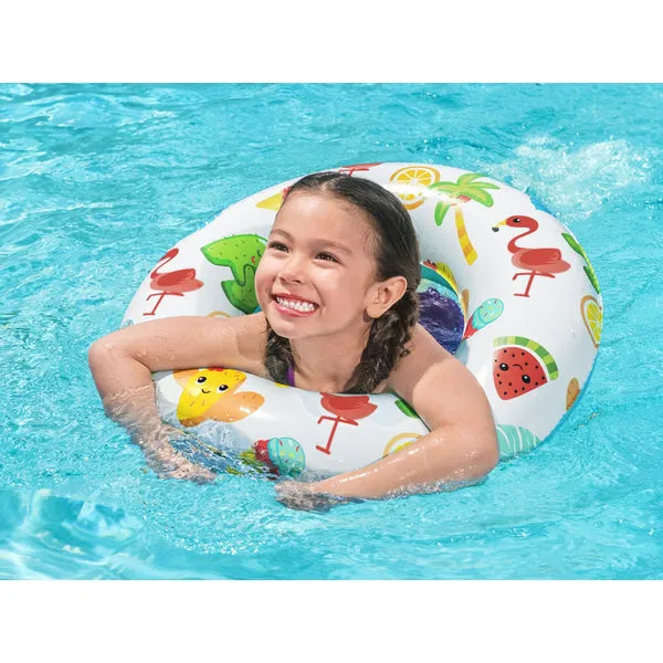 Felfújható úszógumi gyümölcs mintával, 61 cm, PVC, 3–6 év