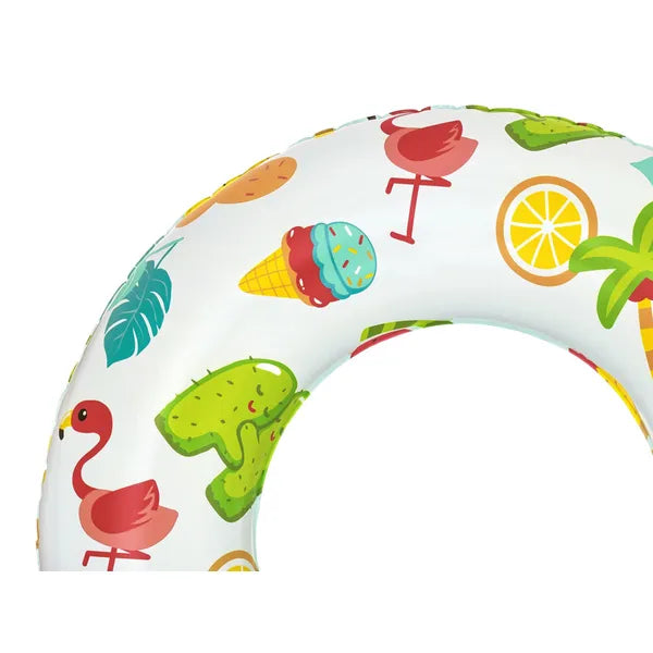 Felfújható úszógumi gyümölcs mintával, 61 cm, PVC, 3–6 év