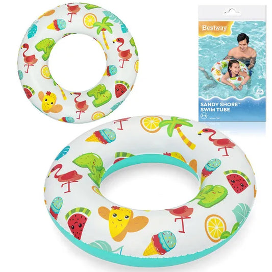 Felfújható úszógumi gyümölcs mintával, 61 cm, PVC, 3–6 év