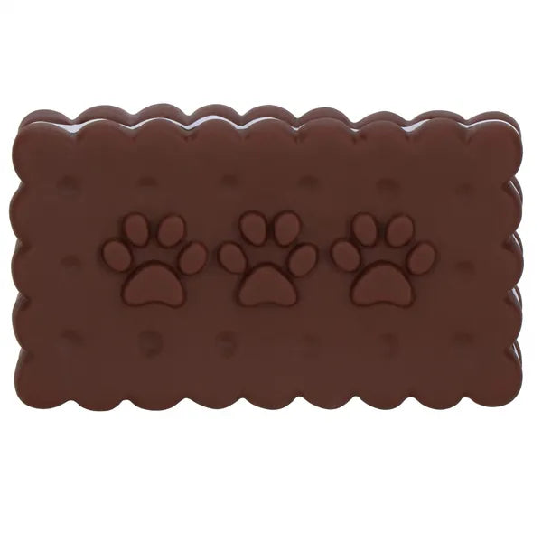 Springos PVC sípoló kutyajáték, barna/fehér, 11 cm