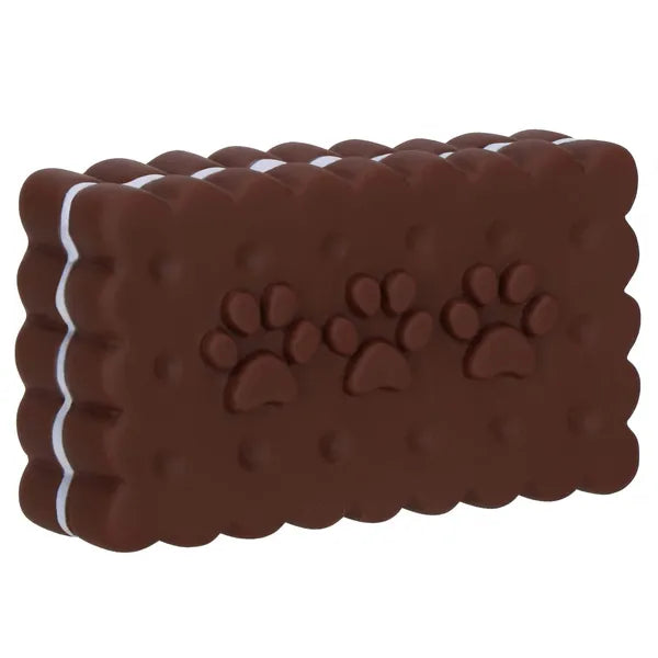 Springos PVC sípoló kutyajáték, barna/fehér, 11 cm