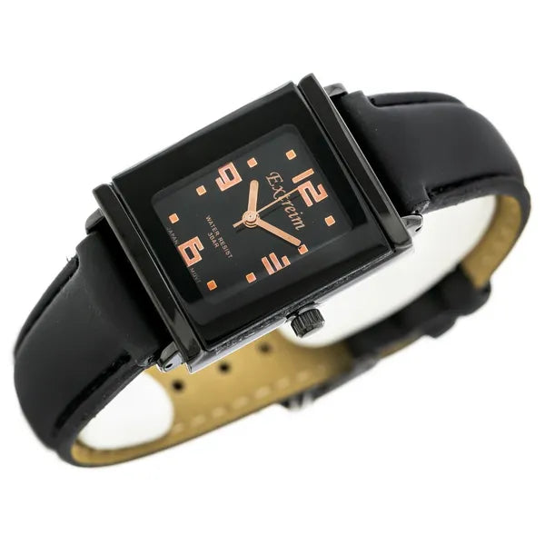 Női karóra Extreim ZX663B, fekete szögletes tok 38x26 mm, textil szíj