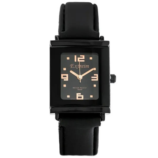 Női karóra Extreim ZX663B, fekete szögletes tok 38x26 mm, textil szíj