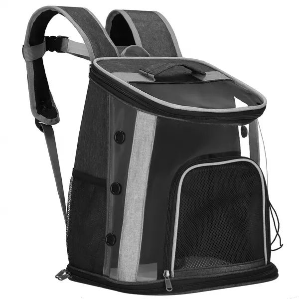 Springos állathordozó hátizsák 38×34×26 cm, 15 kg, szürke