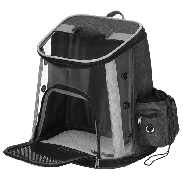 Springos állathordozó hátizsák 38×34×26 cm, 15 kg, szürke