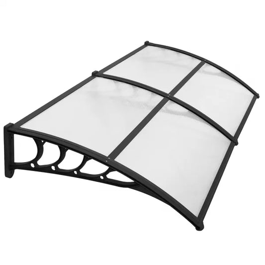 UV-álló polikarbonát előtető 100×200 cm, fekete/átlátszó