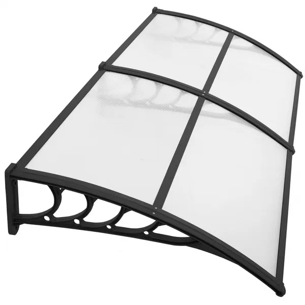 UV-álló polikarbonát előtető 100×200 cm, fekete/átlátszó
