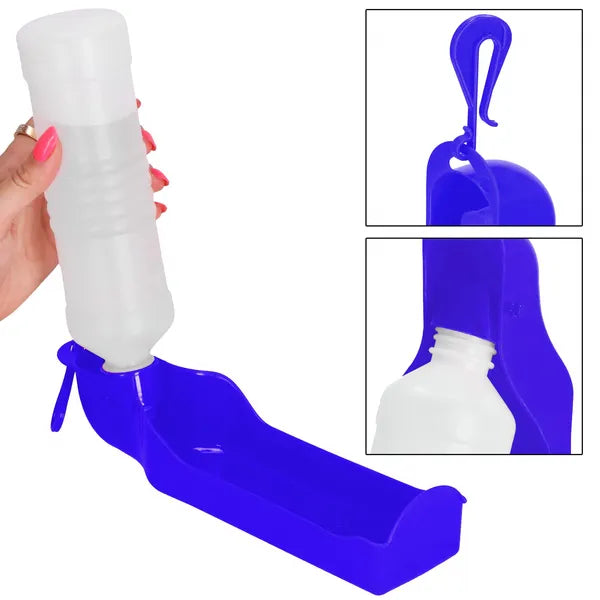 Hordozható kutya itatópalack 250 ml, sötétkék/fehér PP