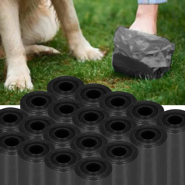 360 db fekete kutyaürülék-zacskó, 20 tekercs, 22,4×30,8 cm