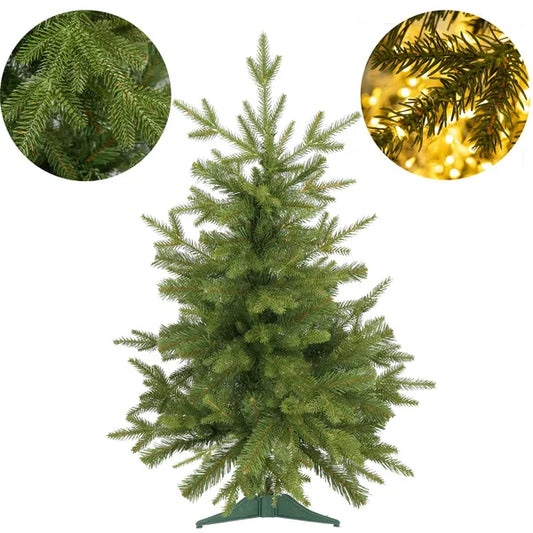 Természetes hatású PE műfenyő 90 cm, háromlábú állvány