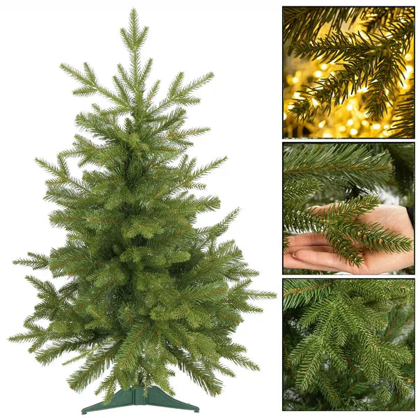 Természetes hatású PE műfenyő 90 cm, háromlábú állvány