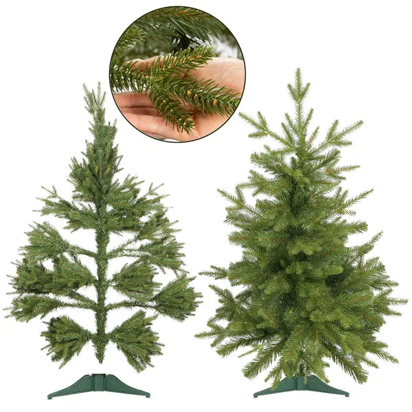 Természetes hatású PE műfenyő 90 cm, háromlábú állvány