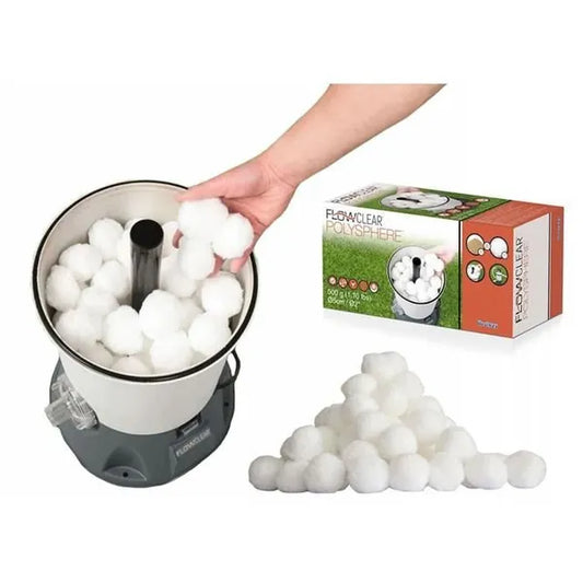 Szűrőgolyók homokszűrős szivattyúhoz, 0,5 kg (18 kg homok helyett)