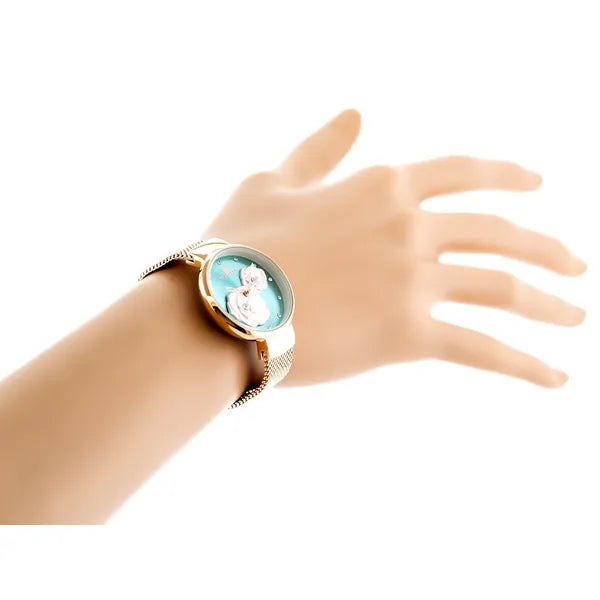 Naviforce NF5013 női karóra, rózsaarany fémszíj, türkiz számlap, kvarc