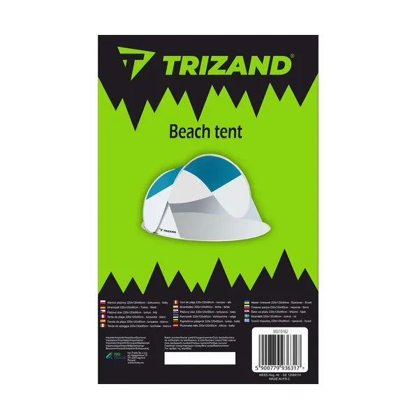 Pop-up strandsátor 220×120×90 cm, kék-szürke UV-védelemmel