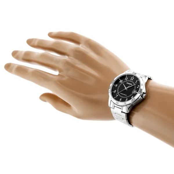 Casio férfi karóra MTP-V004D-1B, rozsdamentes acél, fekete számlap