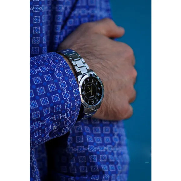 Casio férfi karóra MTP-V004D-1B, rozsdamentes acél, fekete számlap