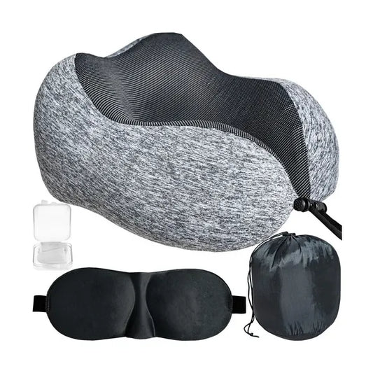 3D memóriahabos utazó nyakpárna szett szemmaszkkal, füldugóval, tokkal