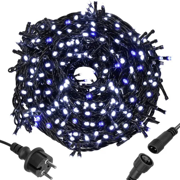 Karácsonyi LED fényfüzér 1000 x mikro LED, 81,5 m, hideg fehér+kék flash, IP44