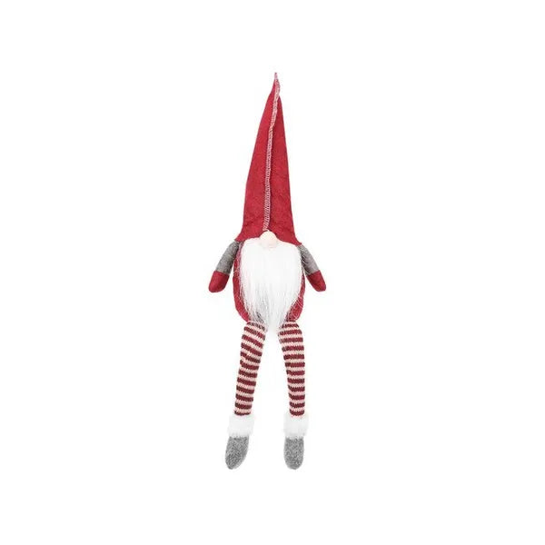 Piros ülő karácsonyi manó, filc figura, 50 cm