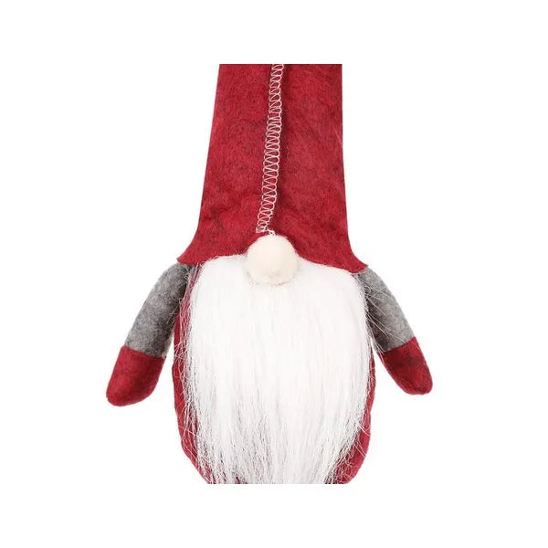 Piros ülő karácsonyi manó, filc figura, 50 cm