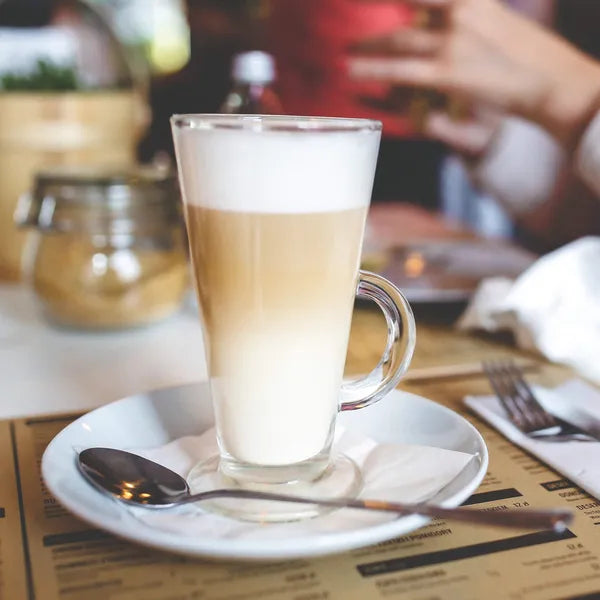 Springos latte üvegpohár készlet, 6 db, 280 ml, átlátszó