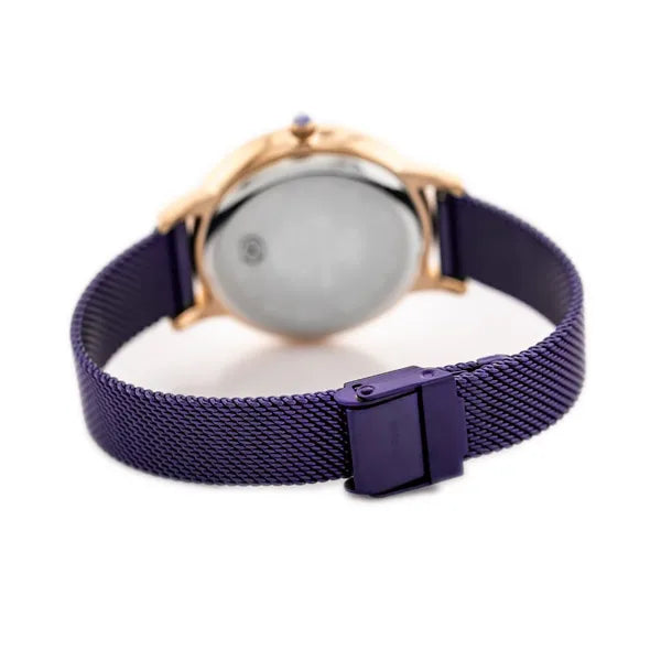 G. Rossi női karóra 40 mm, lila számlap, rózsaarany IPS tok, acél szíj
