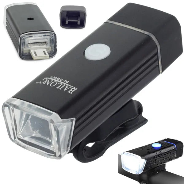 Elülső kerékpárlámpa CREE Q5 LED, 180 lm, USB-s, alu ház