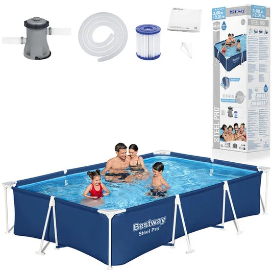 Bestway Steel Pro fémvázas medence pumpával, 300×201×66 cm, 3300 l
