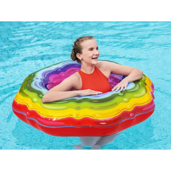 Bestway szivárvány színű felfújható úszógumi 115 cm, 12 évtől
