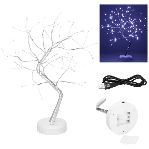 Dekoratív LED fényfa 45 cm, 90 hideg fehér LED, USB/elemes, beltéri