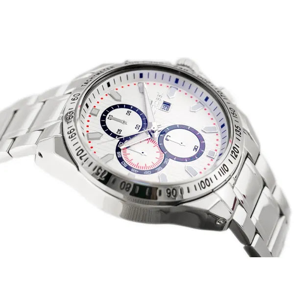 G. Rossi férfi kvarc karóra, ezüst acél szíj és számlap, 43 mm, dátum