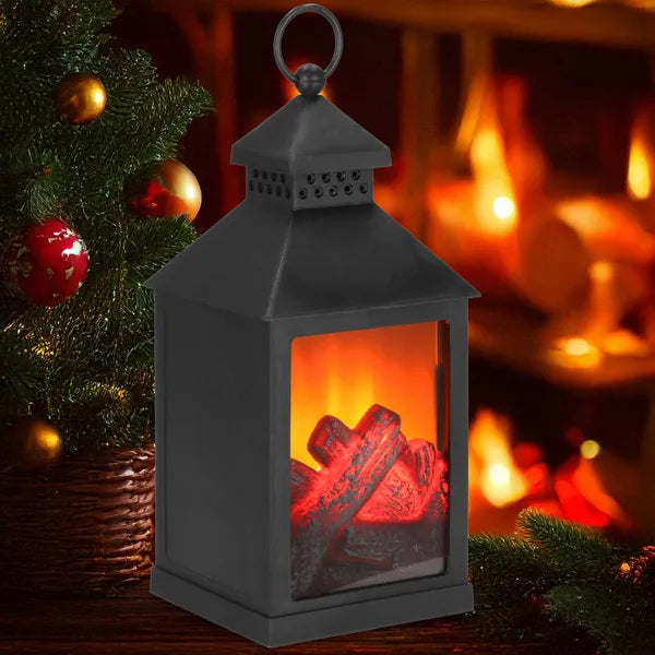 Fekete dekoratív LED lámpás, parázsfény effekt, IP20, 22,5 cm