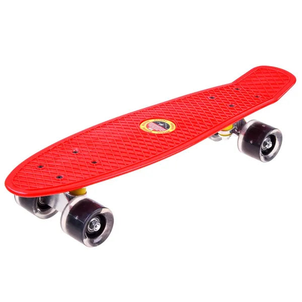 Műanyag mini cruiser gördeszka világító PU kerekekkel, 55 cm, 50 kg