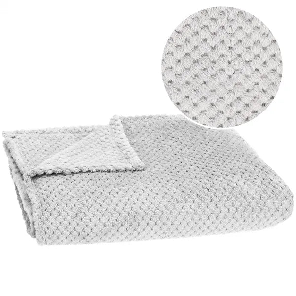 Puha plüss takaró 200x220 cm, szürke, 250 g/m² – Springos