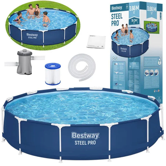 Bestway Steel Pro fémvázas medence 7 az 1-ben szett 366x76 cm 6473 l