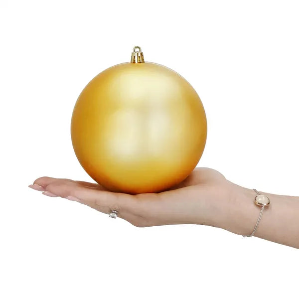 Arany karácsonyfadísz gömbkészlet 12 cm, 4 db, törhetetlen műanyag
