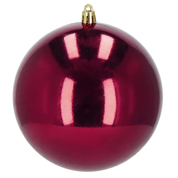 Törhetetlen piros karácsonyfadísz gömb készlet, 10 cm, matt/fényes, 6 db