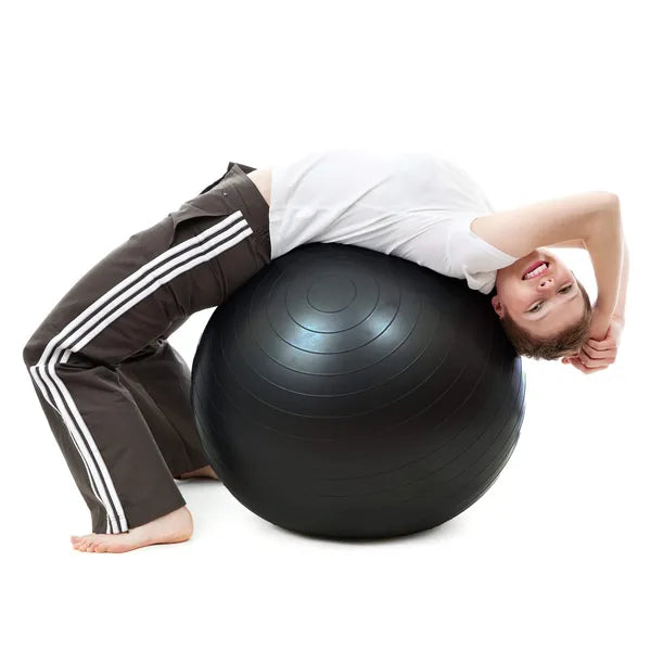 Springos fekete PVC gimnasztikai labda pumpával, 65 cm, 150 kg