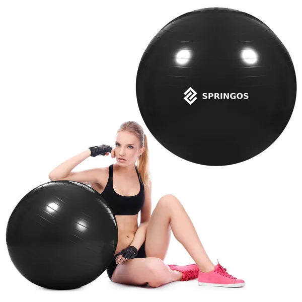 Fitness gimnasztikai labda pumpával, 85 cm, fekete, 150 kg
