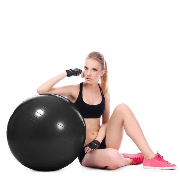 Fitness gimnasztikai labda pumpával, 85 cm, fekete, 150 kg
