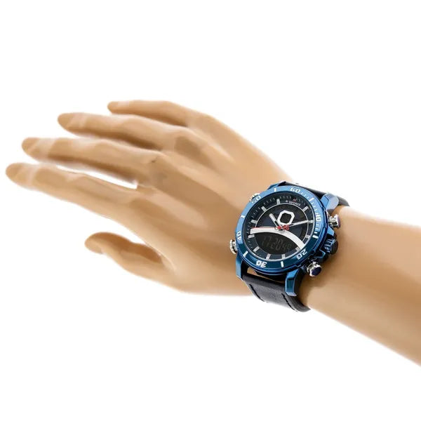 Naviforce NF9181L férfi kvarc karóra, kék számlap, bőr szíj