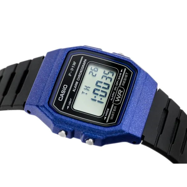 Casio F-91WM-2ADF férfi digitális karóra, WR100, LED, kvarc