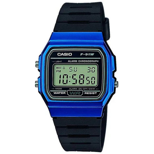 Casio F-91WM-2ADF férfi digitális karóra, WR100, LED, kvarc
