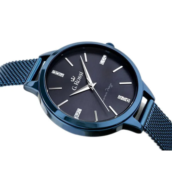G. Rossi női karóra, kék fémszíj, 33 mm számlap, WR30, Miyota