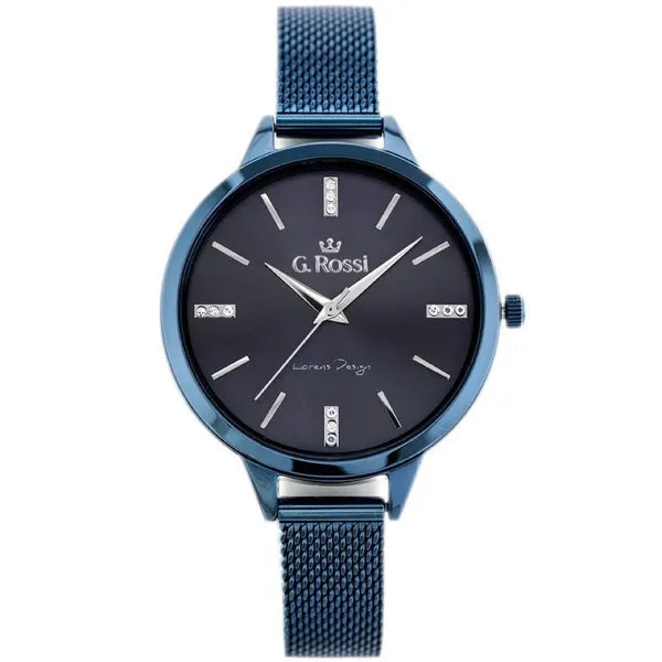 G. Rossi női karóra, kék fémszíj, 33 mm számlap, WR30, Miyota