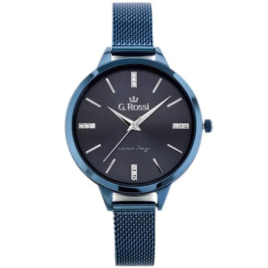 G. Rossi női karóra, kék fémszíj, 33 mm számlap, WR30, Miyota